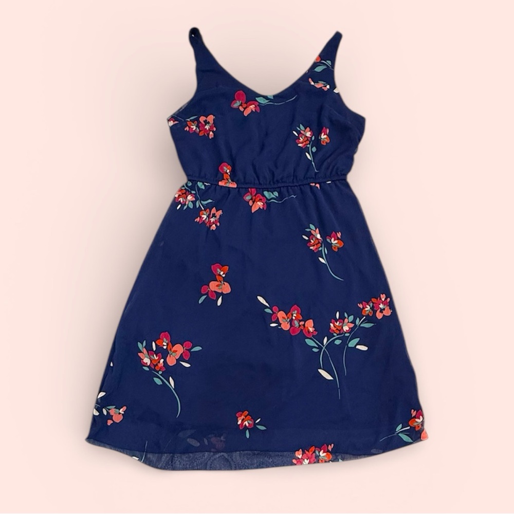 Old Navy Navy Blue Floral Mini Dress Small New